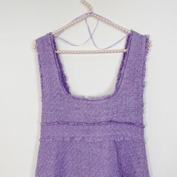 New Zara Tweed Rhinestone Button Dress - Picture 8 of 10